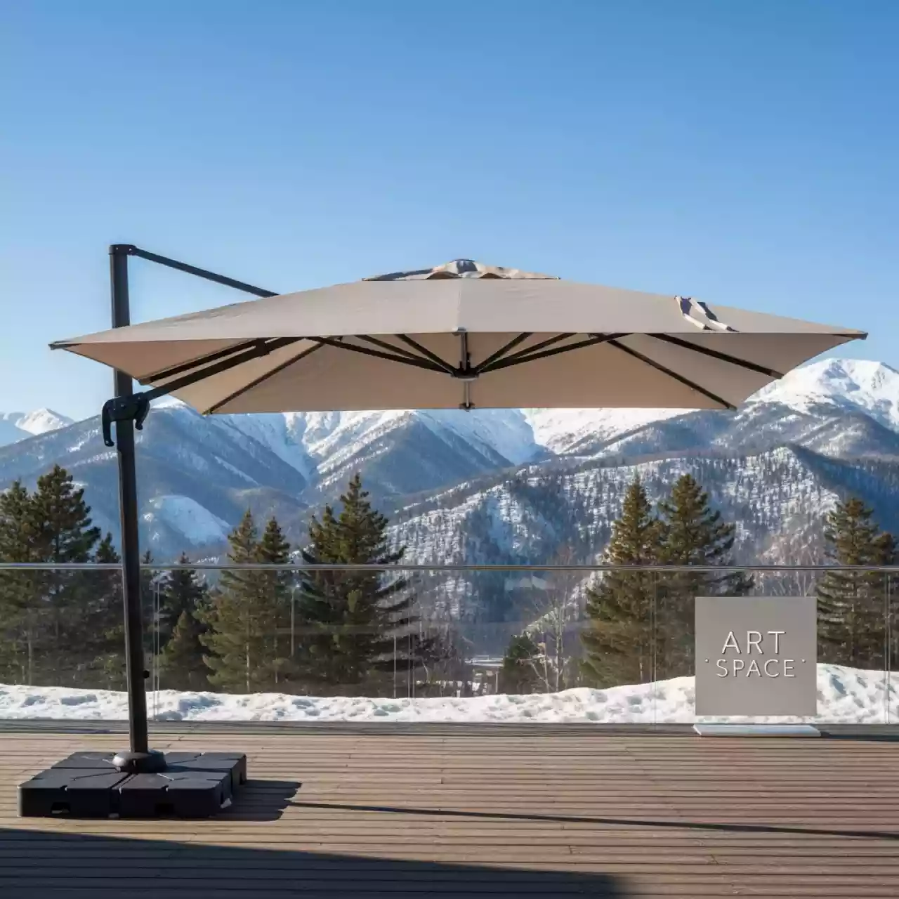 Аренда Зонт угловой 240x330 см бежевый в Golden Tulip Rosa Khutor — ART SPACE