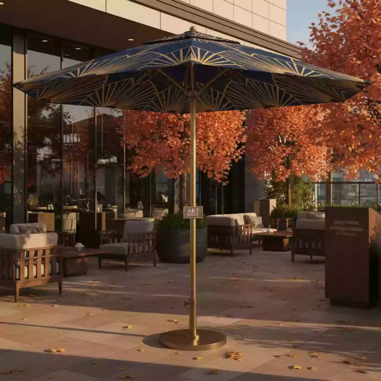 Аренда Зонт уличный 3х3 м с центральной опорой в ресторане «La Terrazza» — ART SPACE