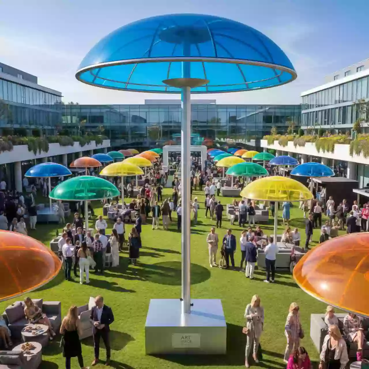 Аренда Зонт уличный 3х3 с центральной опорой купол 250 см в Novotel Resort — ART SPACE