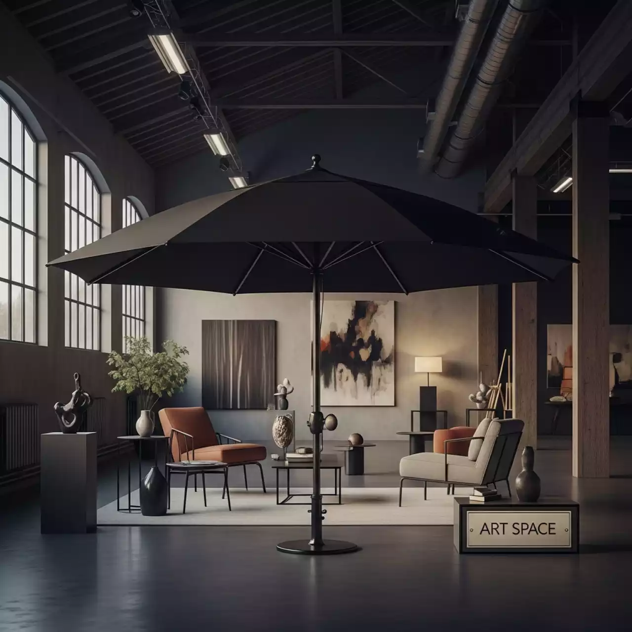 Аренда Зонт уличный Agger черный в лофте «Студия 21» — ART SPACE