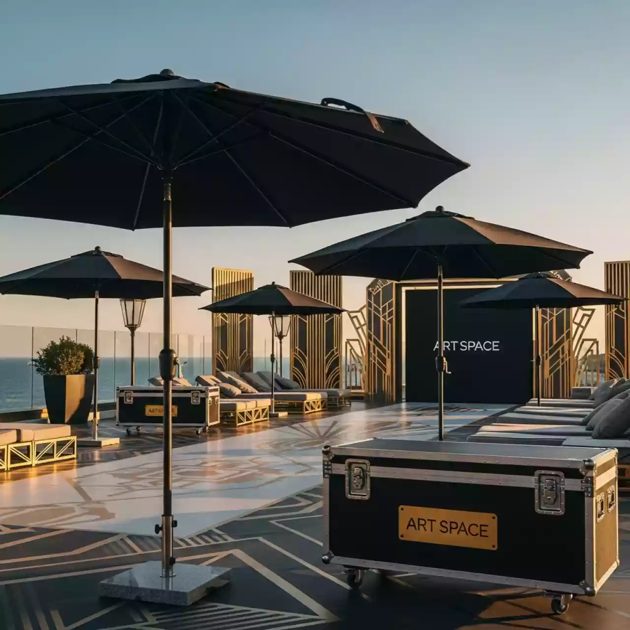 Аренда Зонт уличный Breeze 200 черный с наклоном в Mercure Сочи Центр — ART SPACE