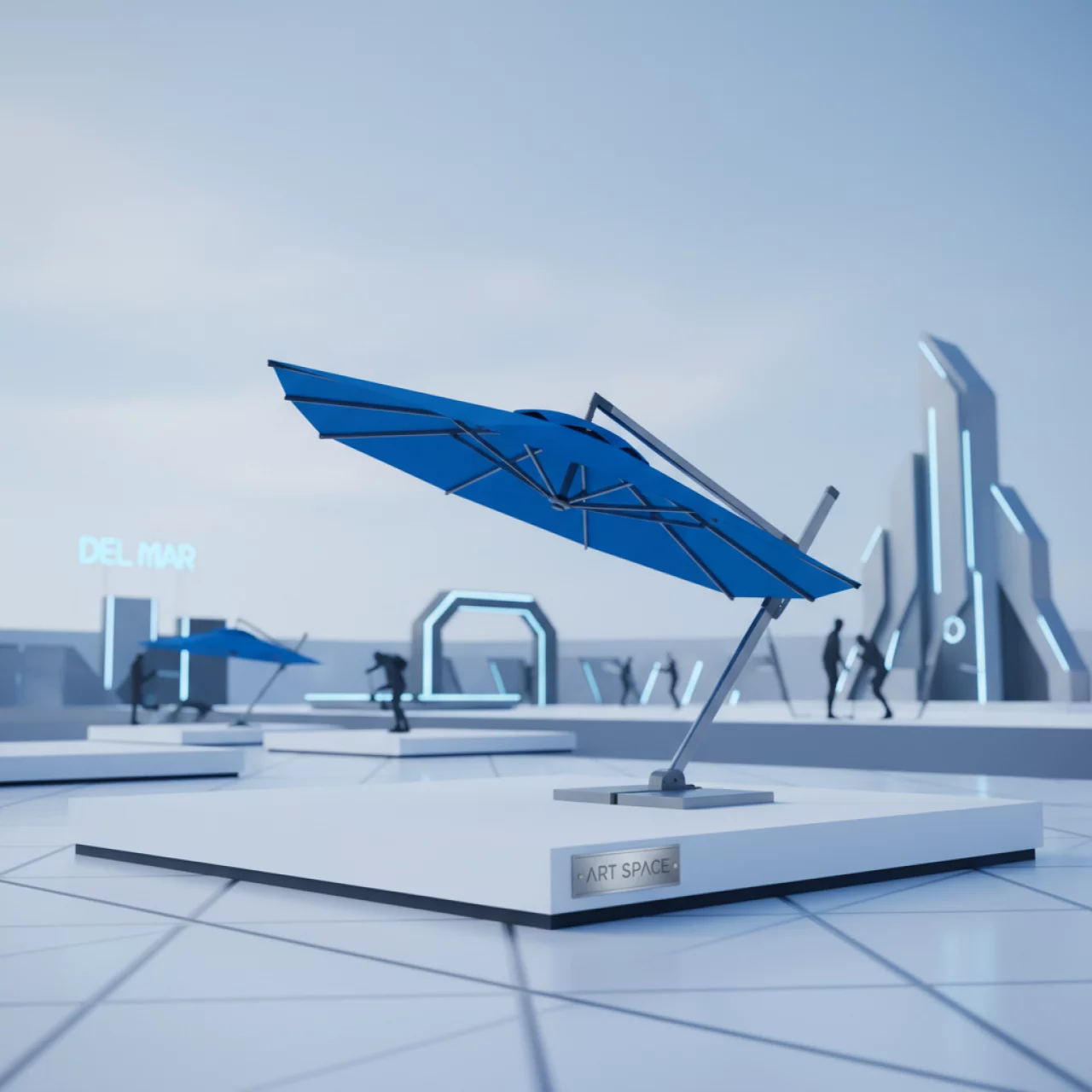 Аренда Зонт уличный Breeze 200 синий с функцией наклона в пляжном клубе Del Mar — ART SPACE