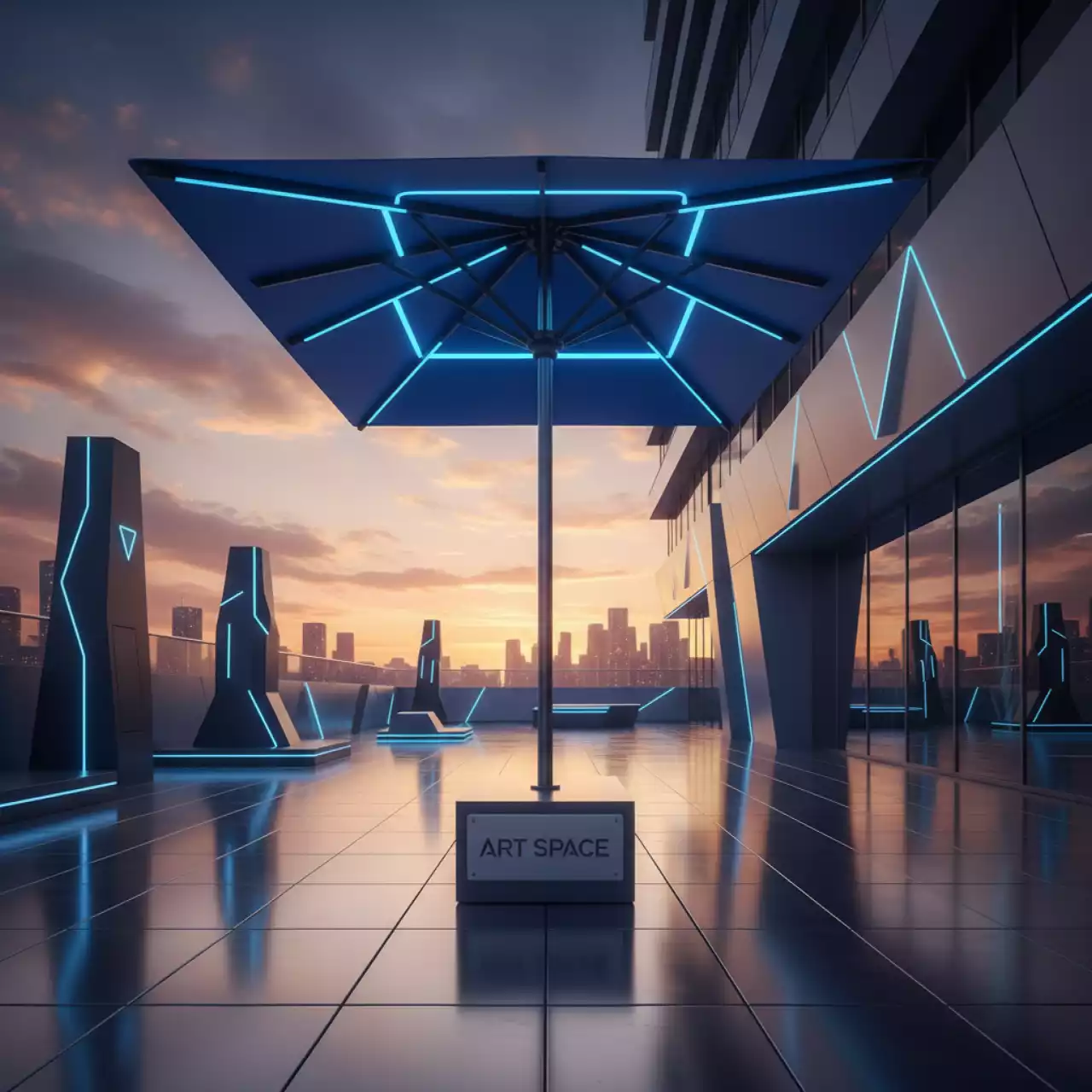 Аренда Зонт уличный Breeze 200 синий с наклоном в отеле Hyatt Regency Sochi — ART SPACE