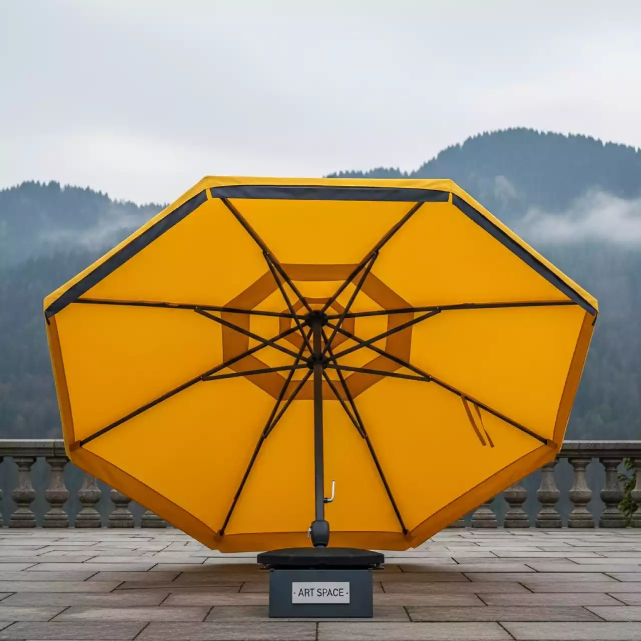 Аренда Зонт уличный диаметр 250 см желтый в Гранд Отель Поляна — ART SPACE