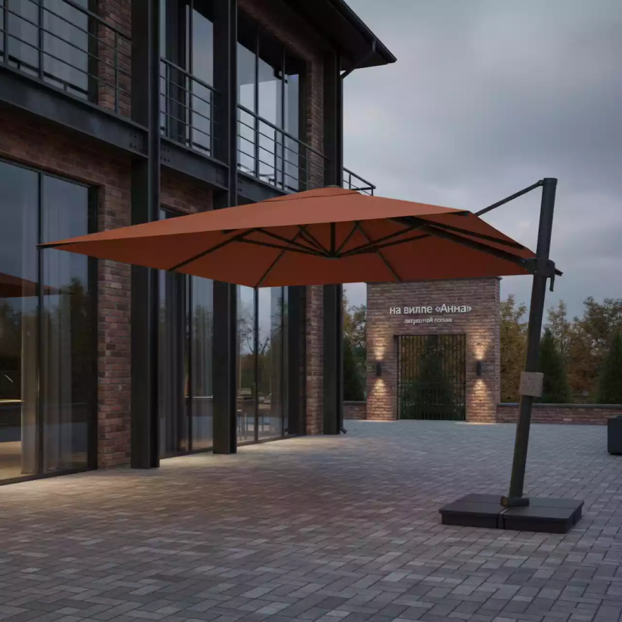 Аренда Зонт уличный квадратный без волана Palladio Braccio на вилле «Анна» — ART SPACE