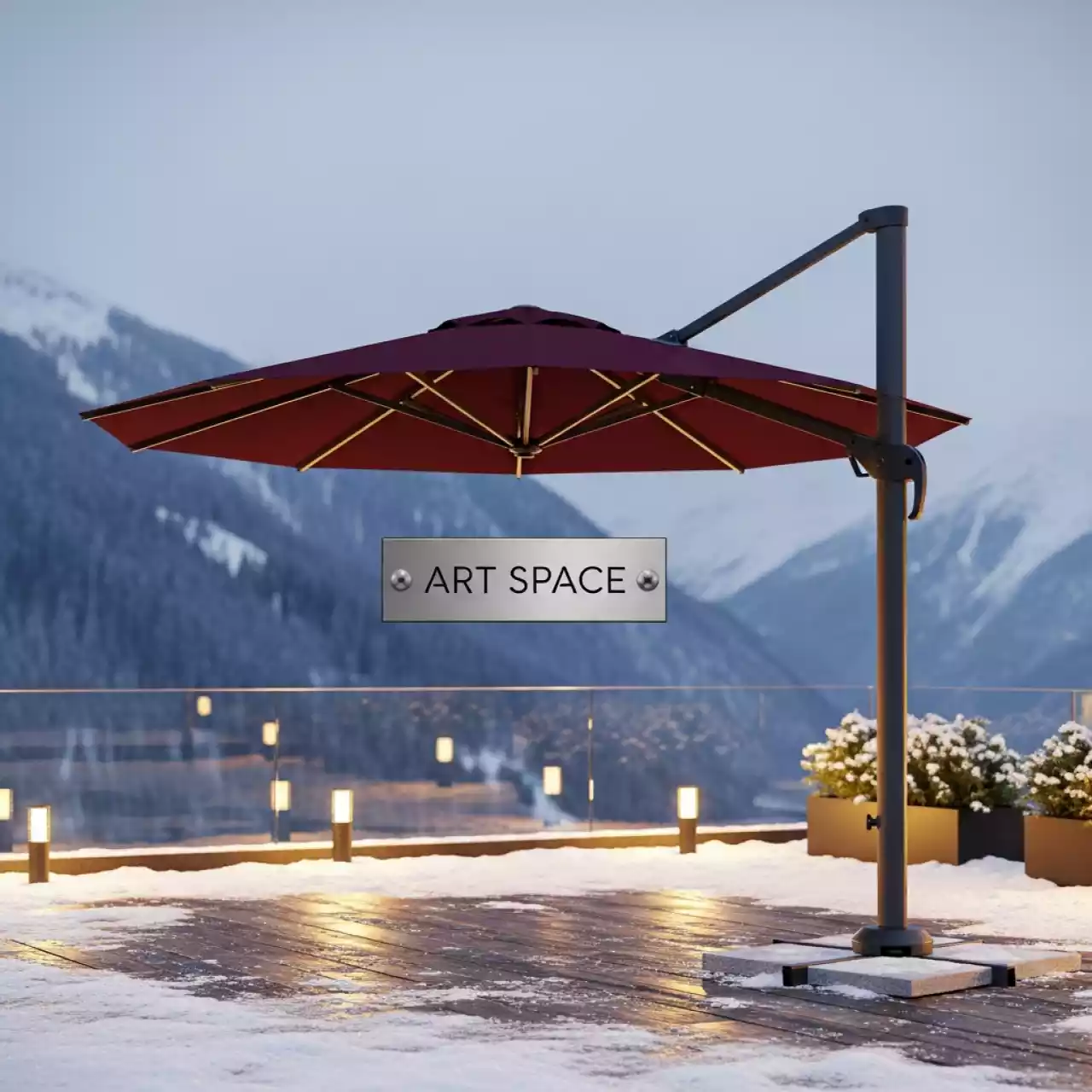 Аренда Зонт уличный навесной диаметр 250 см в ресторане «La Terrazza» — ART SPACE