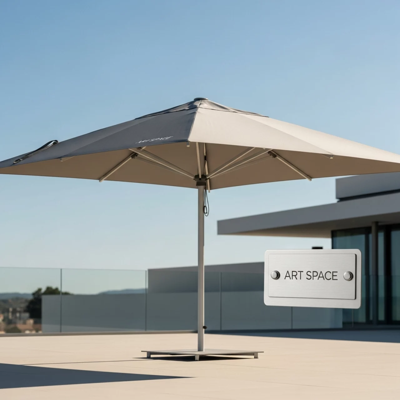 Аренда Зонт уличный Sky квадратный без утяжелителей в Mantera Supreme — ART SPACE