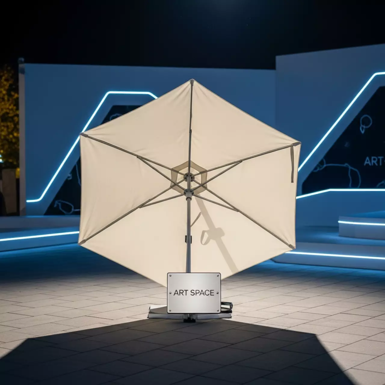 Аренда Зонт уличный угловой D250 см цвета слоновой кости 06 328WT на Медальной площади — ART SPACE