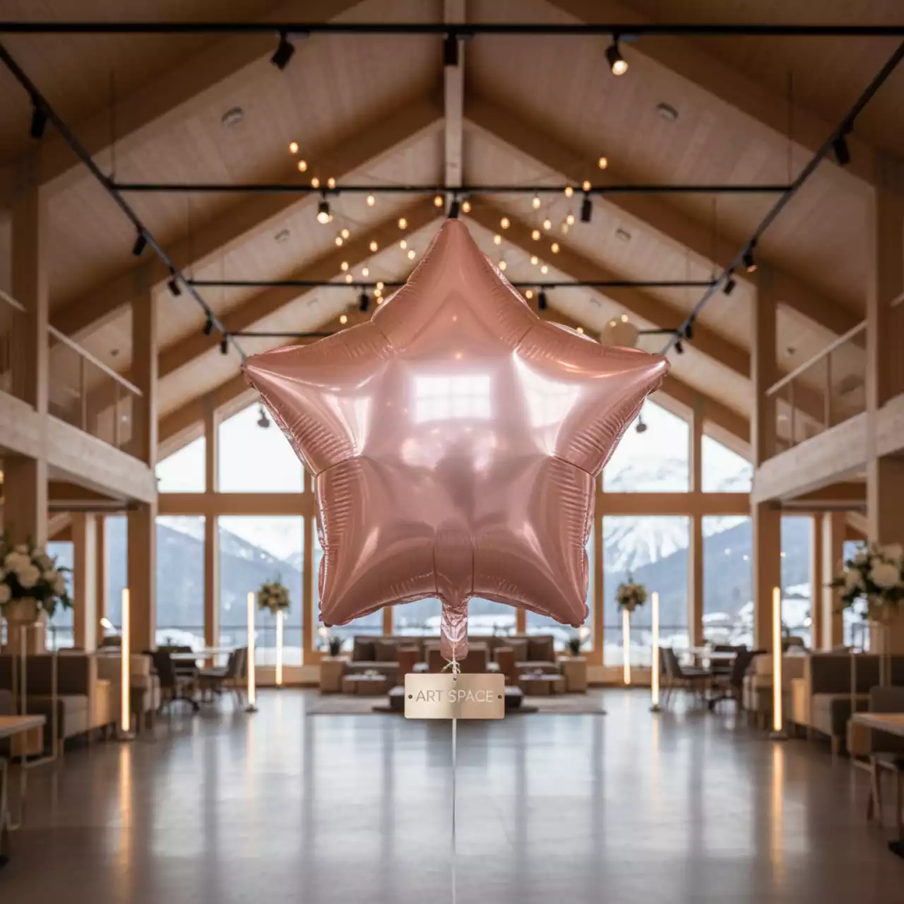 Аренда Звезда фольгированная 48 см нежно розовая в Golden Tulip Rosa Khutor — ART SPACE