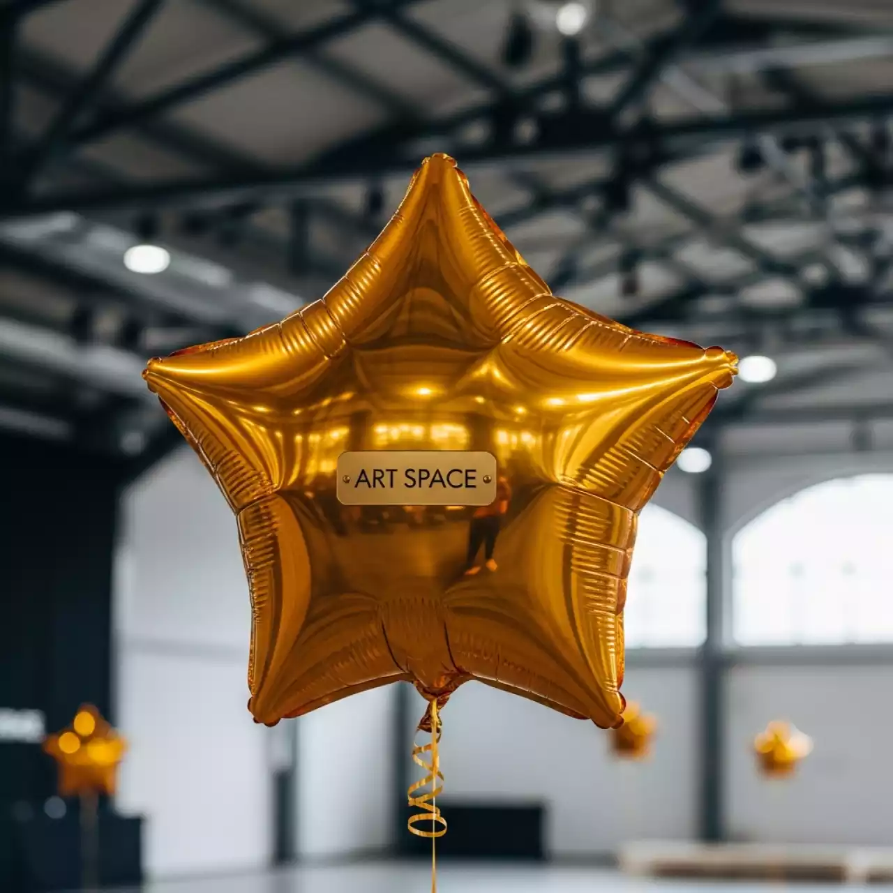 Аренда Звезда фольгированная 78 см золото в ледовом дворце «Роза Хутор» — ART SPACE