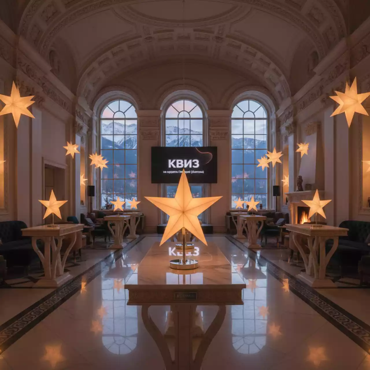 Аренда Звезды светодиодные 40х40х10 см на курорте «Газпром» (Альпика) — ART SPACE