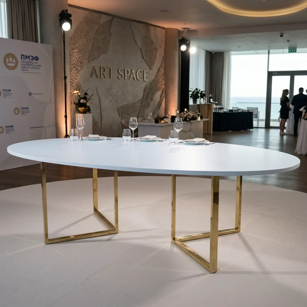 Аренда белого банкетного стола Сочи в Karat Resort