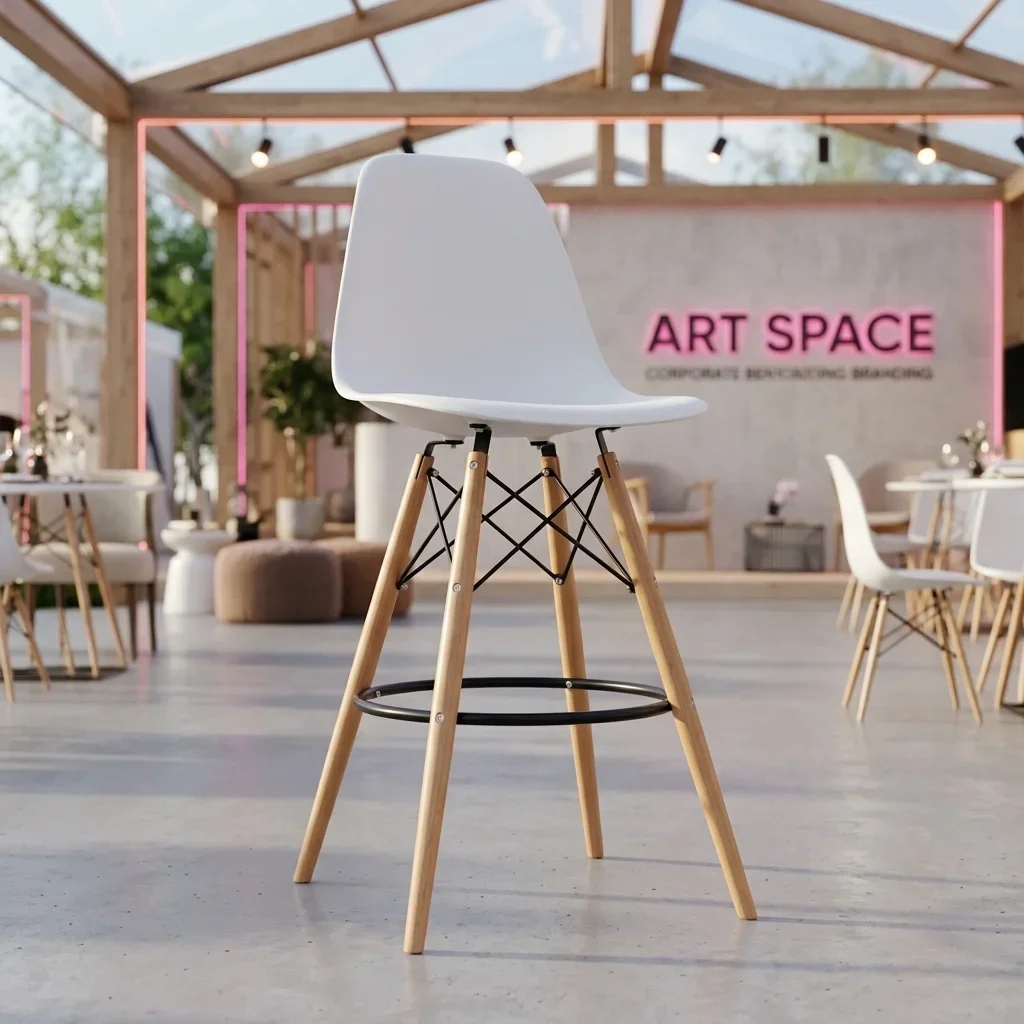 Аренда белого барного стула Eames DSW в Сочи