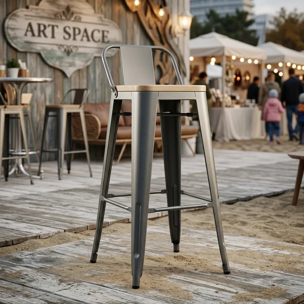 Аренда белого барного стула Tolix Сочи — ART SPACE
