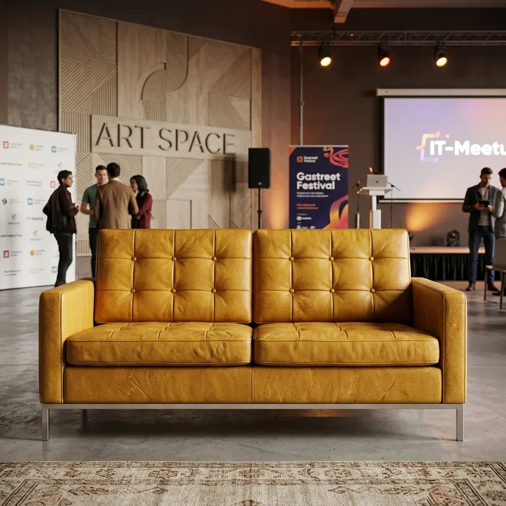 Аренда белого двухместного дивана в Сочи | ART SPACE
