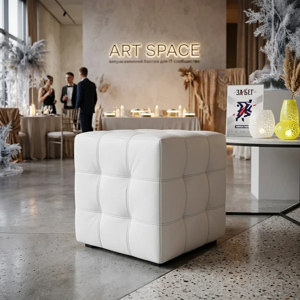 Аренда белого пуфа Сочи — ART SPACE