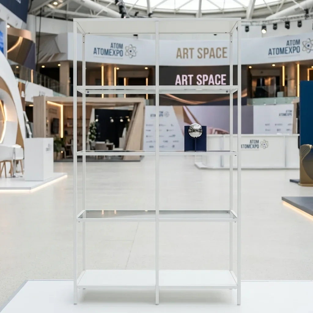 Аренда белого стеллажа White Glass в Сочи
