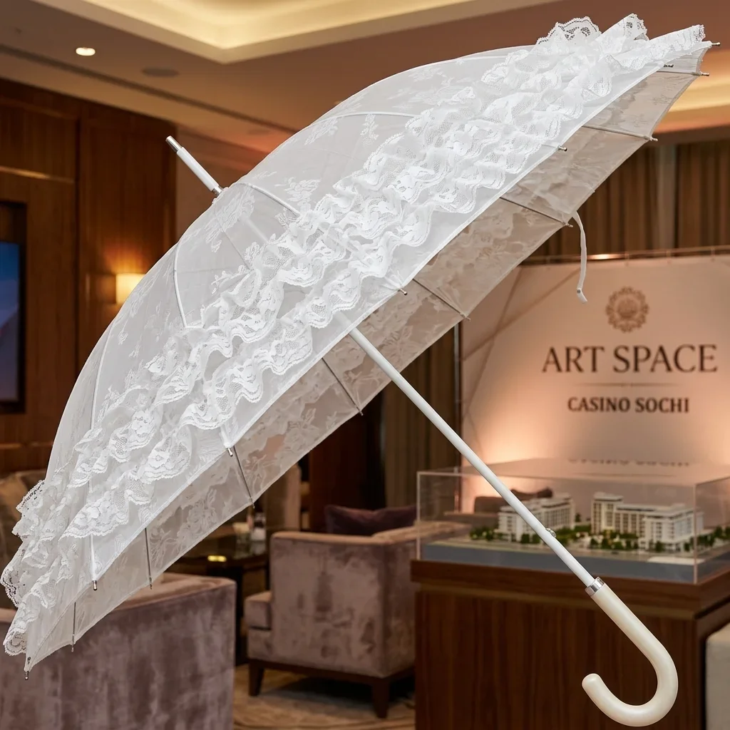 Аренда белого свадебного зонта Сочи в ART SPACE