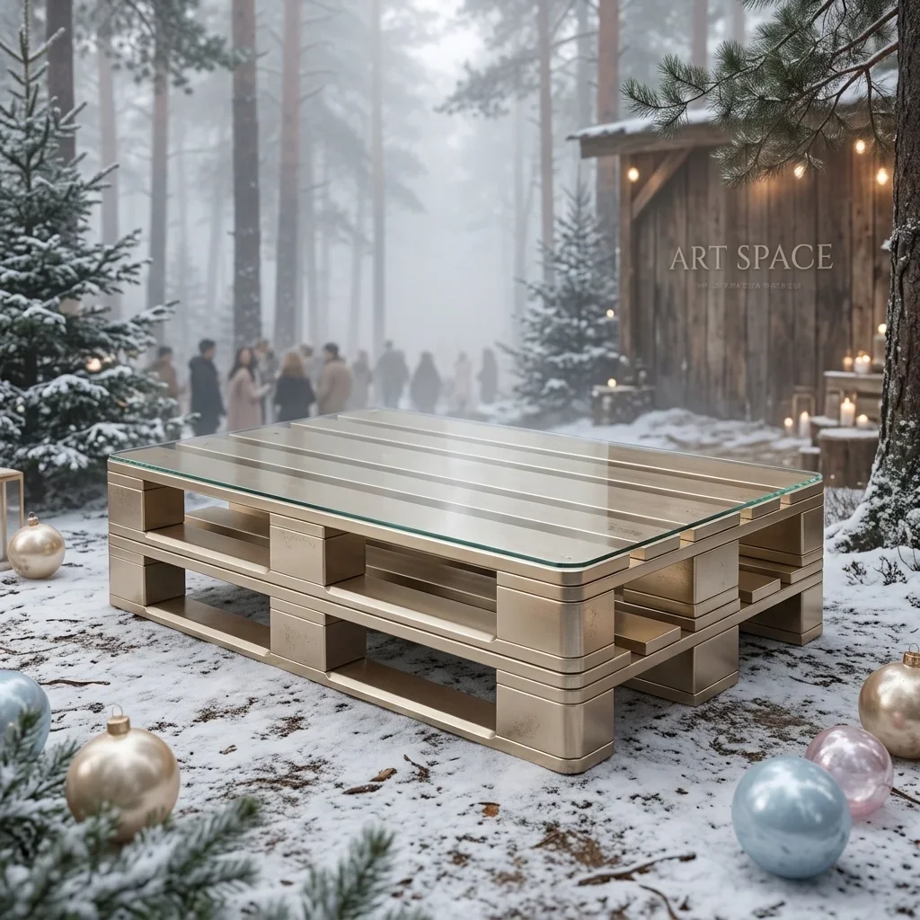 Аренда белого журнального стола Pallet в Сочи