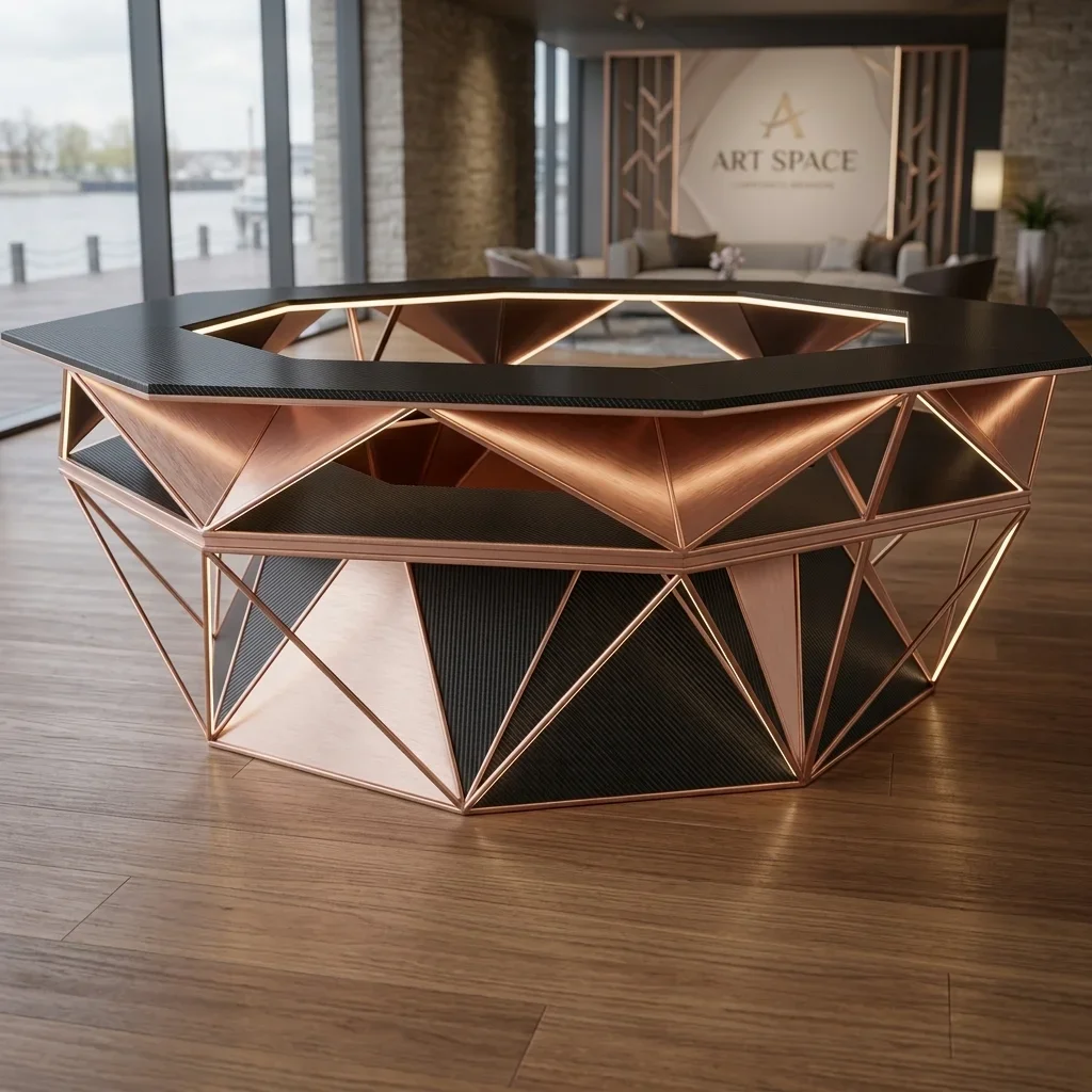 Аренда белой барной стойки Hexagon Ring в Сочи