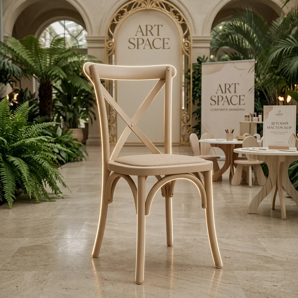 Аренда бежевого стула Crossback в Сочи от ART SPACE