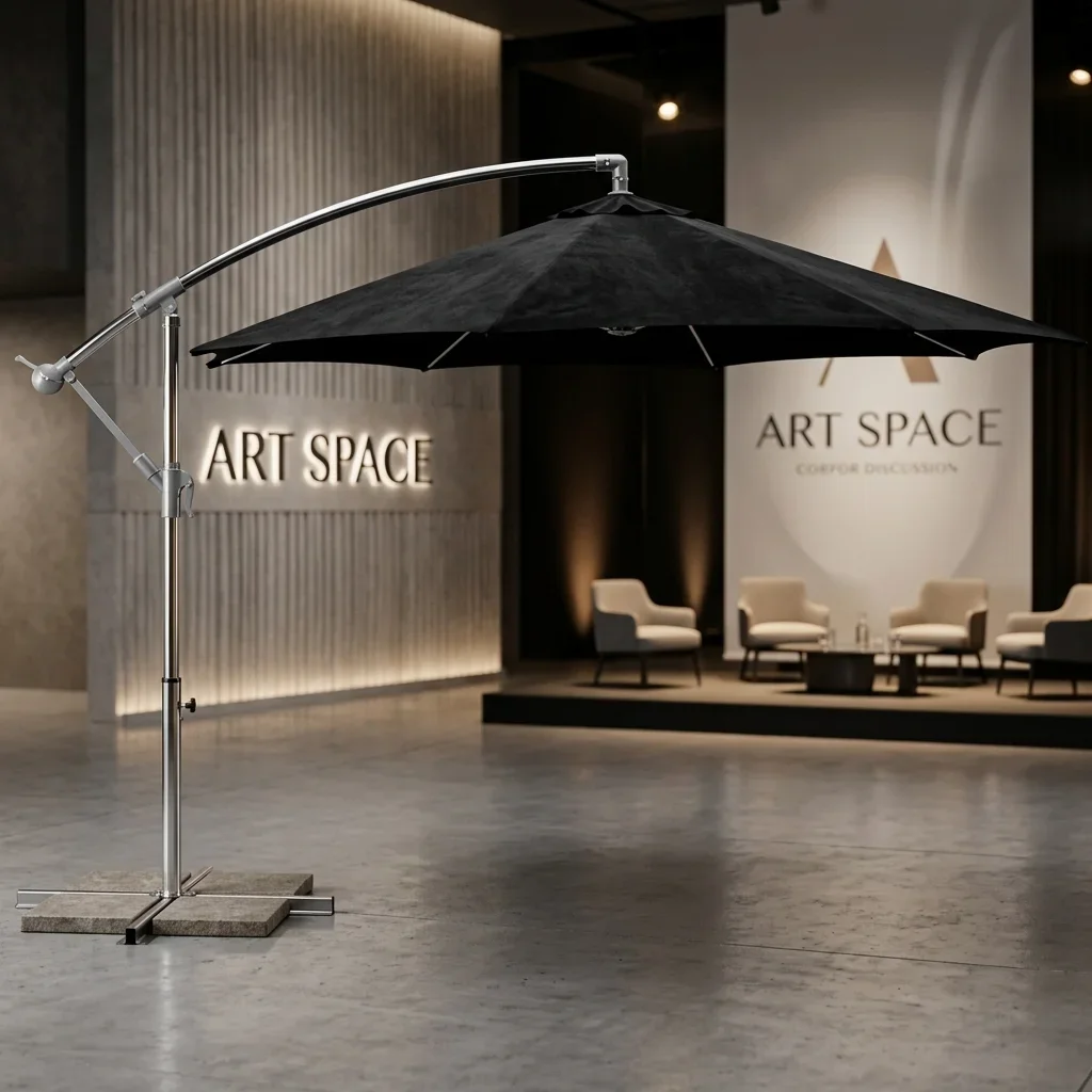 Аренда бежевого уличного зонта в Сочи от ART SPACE