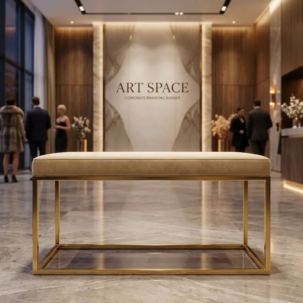 Аренда бежевой банкетки в Сочи — прокат мебели ART SPACE
