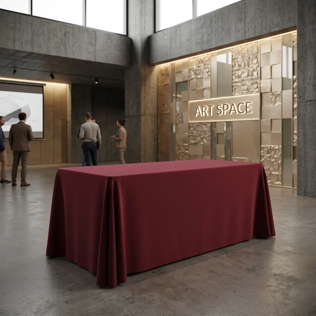 Аренда бордовой прямоугольной скатерти в Сочи | ART SPACE