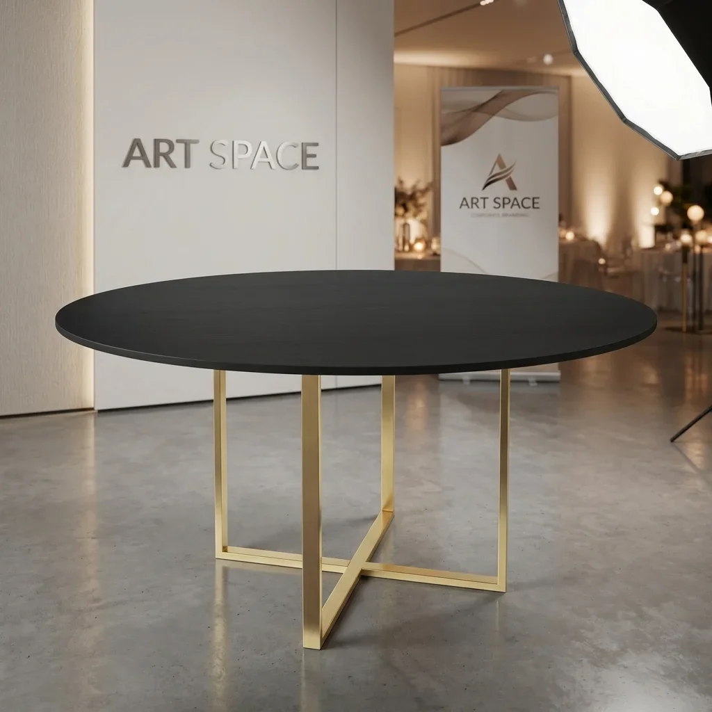 Аренда черно-золотого банкетного стола в Сочи | ART SPACE