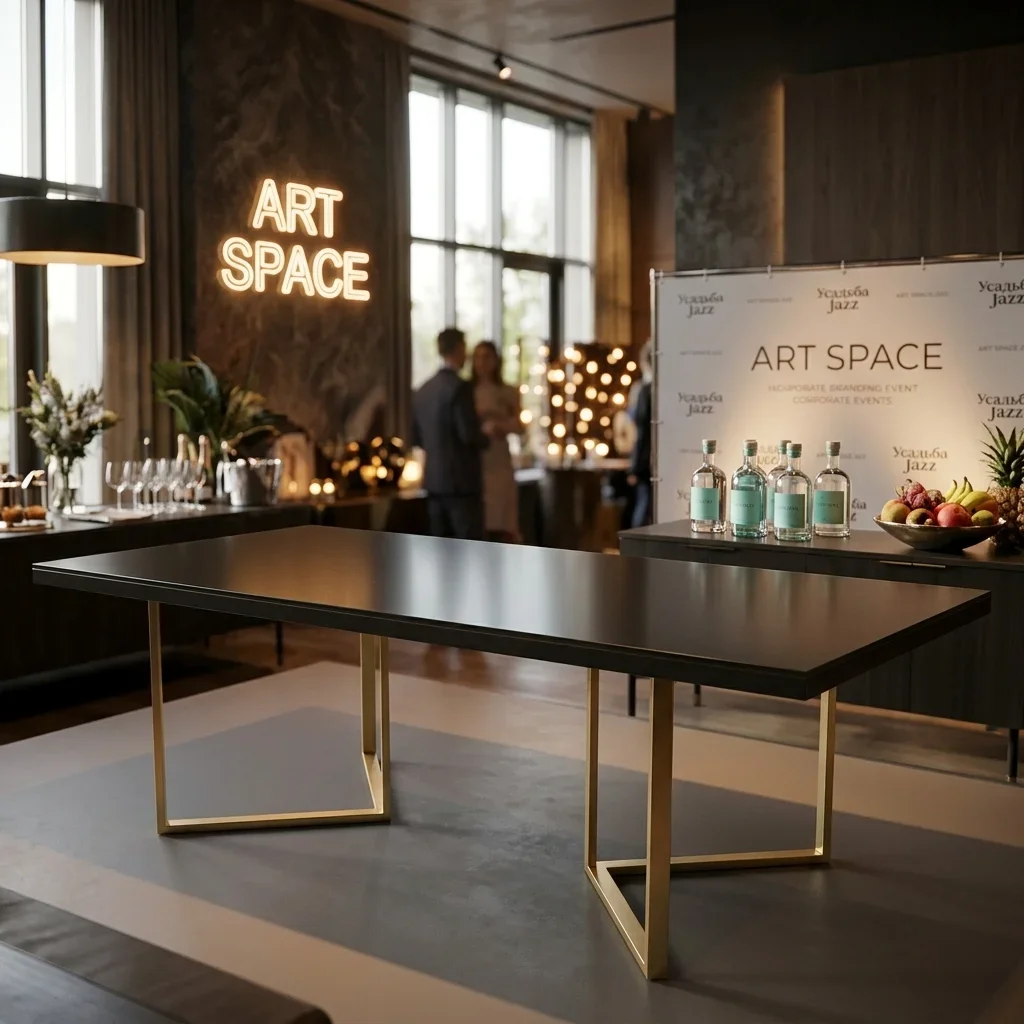 Аренда черного банкетного стола в Сочи | ART SPACE