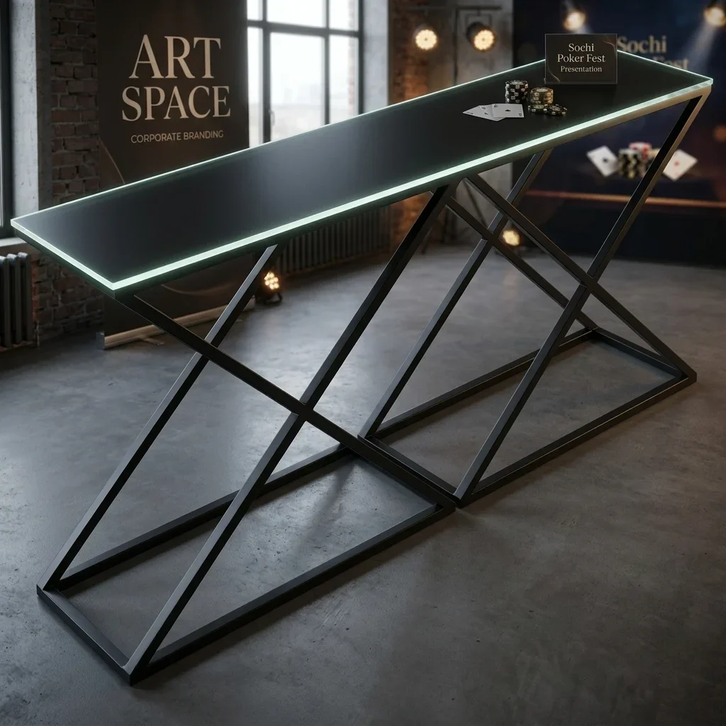 Аренда черного фуршетного стола Double X-Loft в Сочи