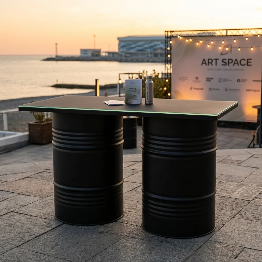 Аренда черного фуршетного стола Сочи — ART SPACE