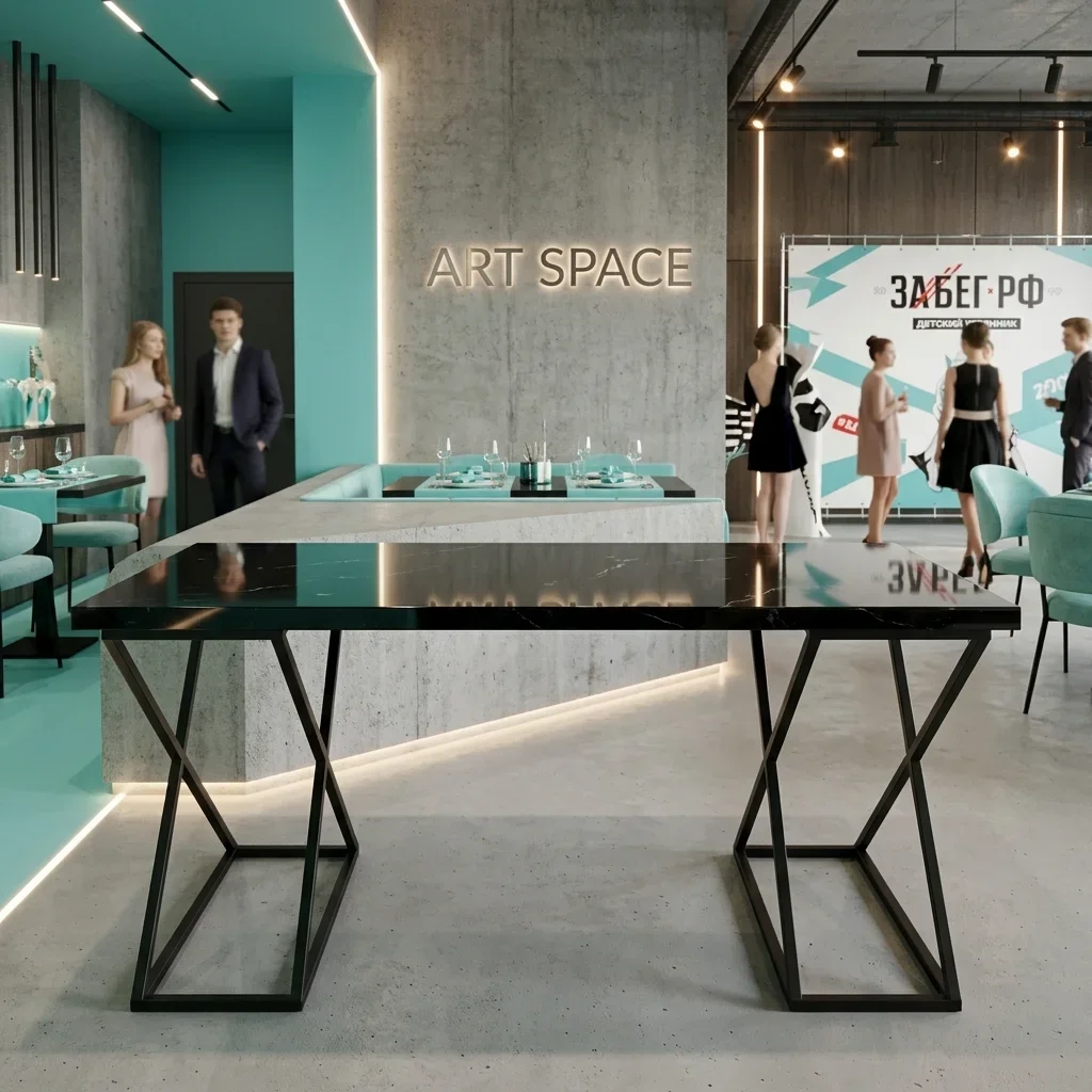 Аренда черного фуршетного стола в Сочи — ART SPACE