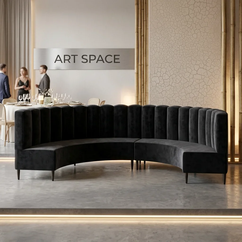 Аренда черного полукруглого дивана в Сочи от ART SPACE