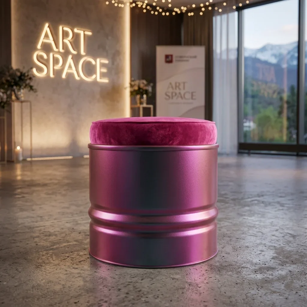 Аренда черного пуфа Barrel в Сочи — ART SPACE