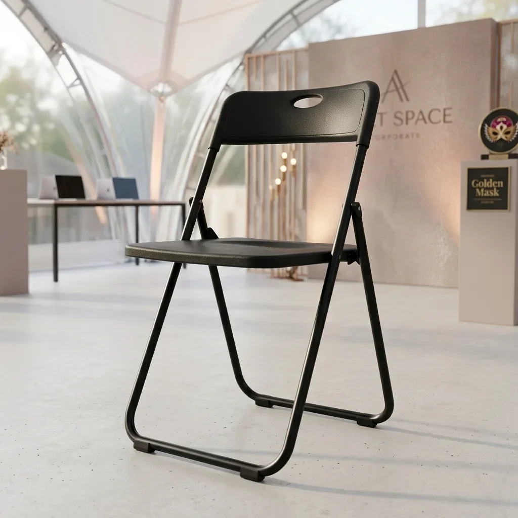 Аренда черного складного стула Сочи — прокат мебели ART SPACE