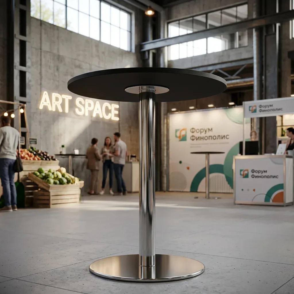 Аренда черного стола Expo d70 в Сочи
