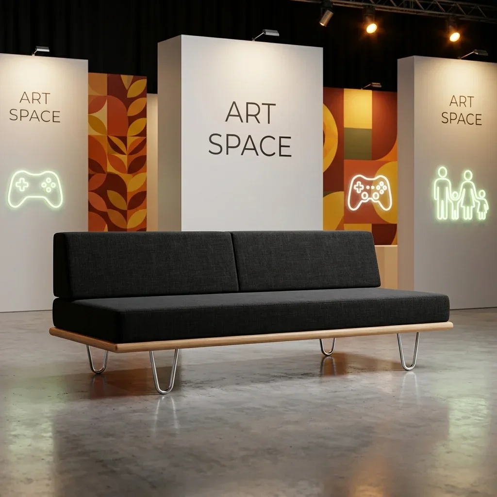 Аренда черного трехместного дивана в Сочи — ART SPACE