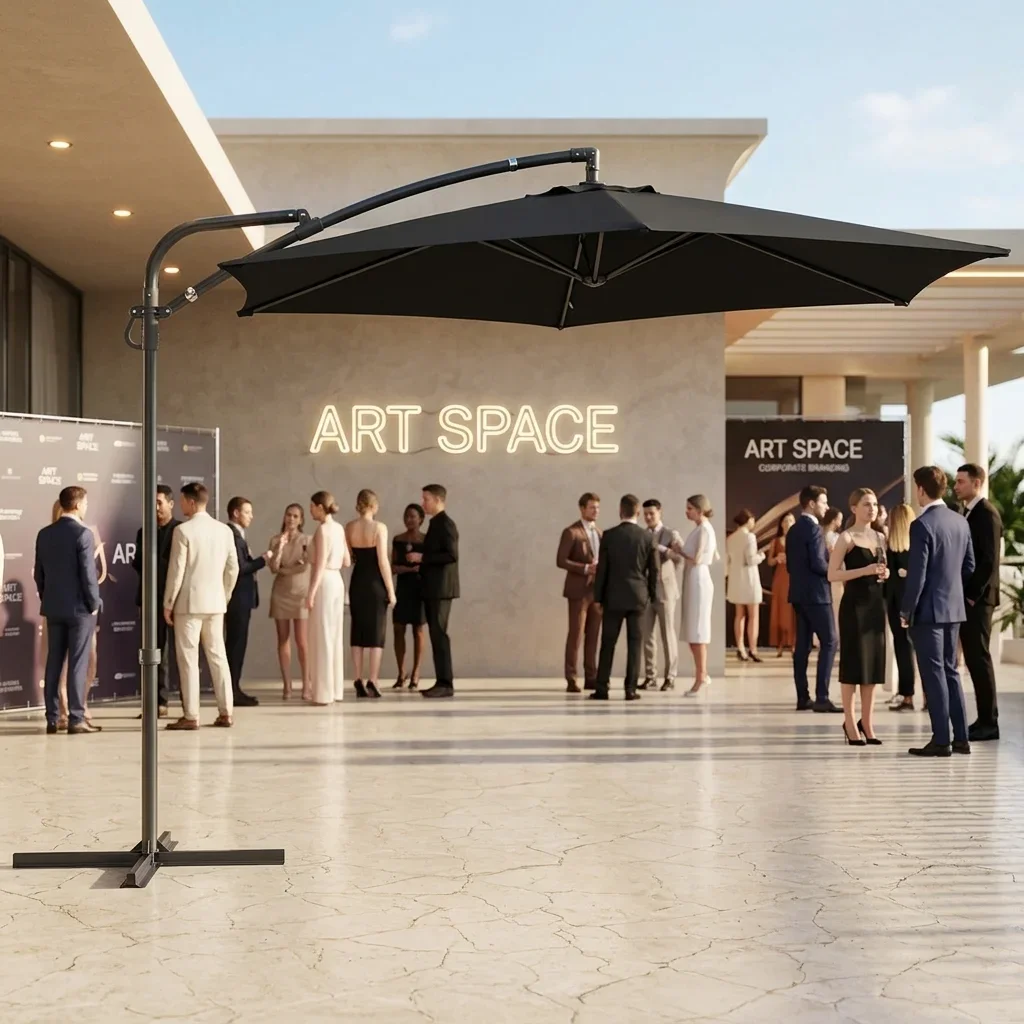 Аренда черного уличного зонта 3х3 м в Сочи — ART SPACE