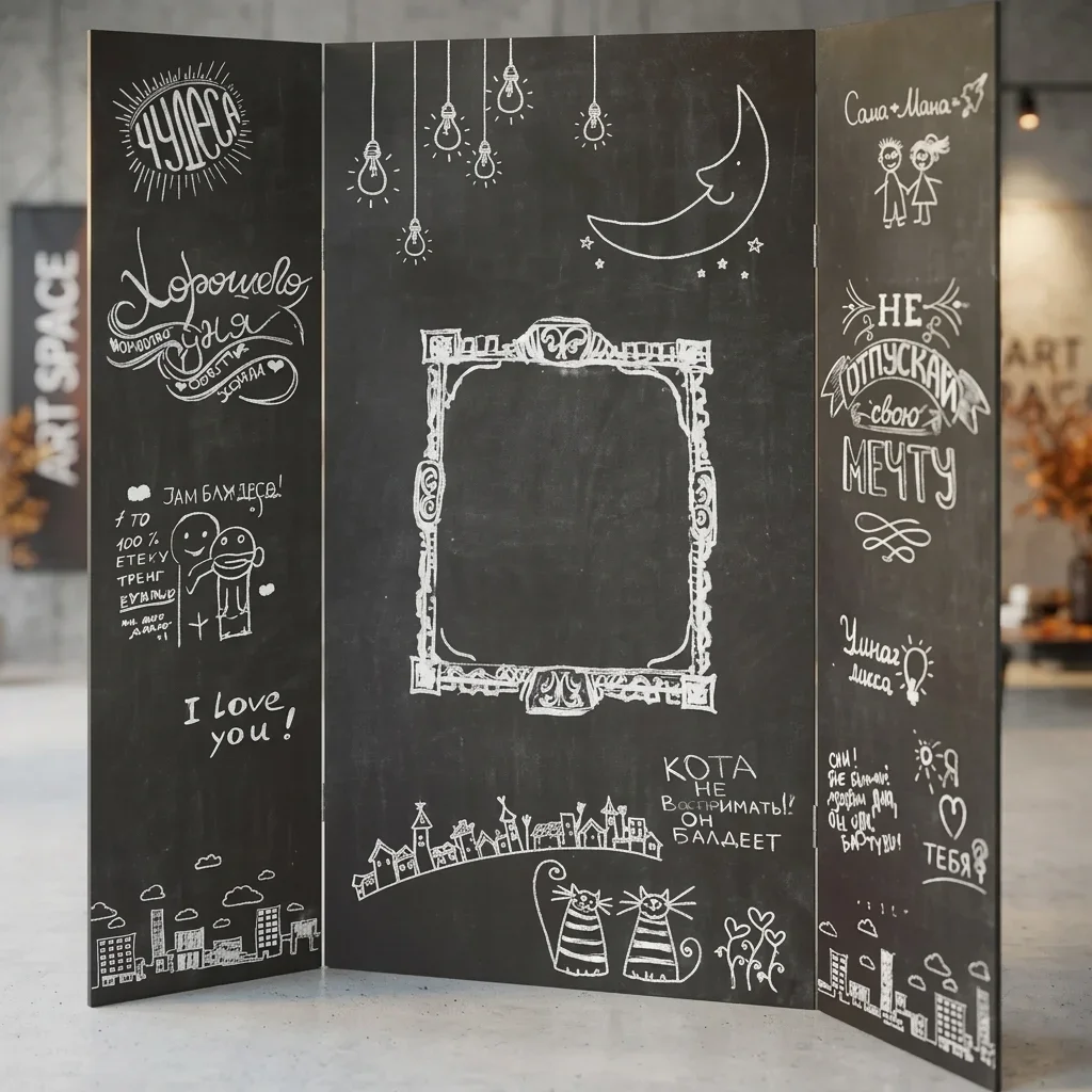 Аренда черной меловой ширмы в Сочи от ART SPACE
