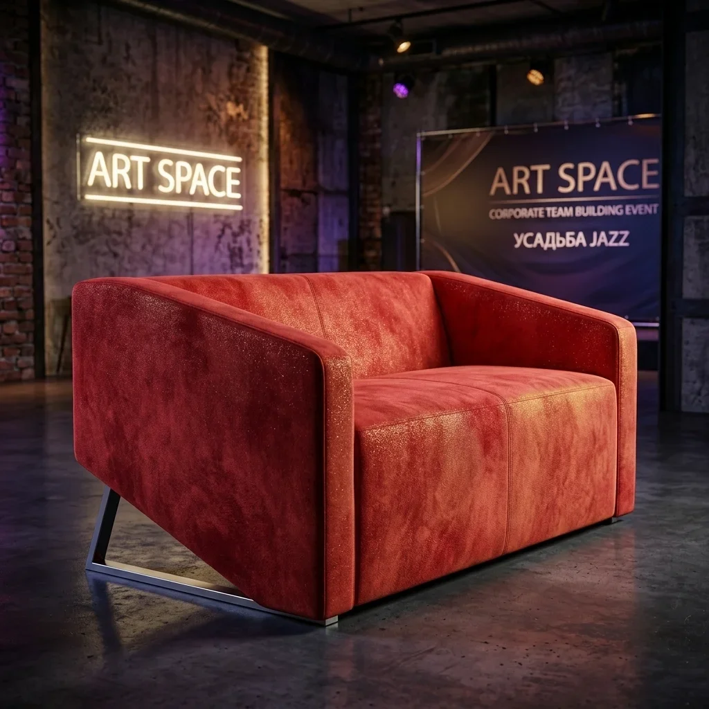 Аренда двухместного красного дивана в Сочи от ART SPACE