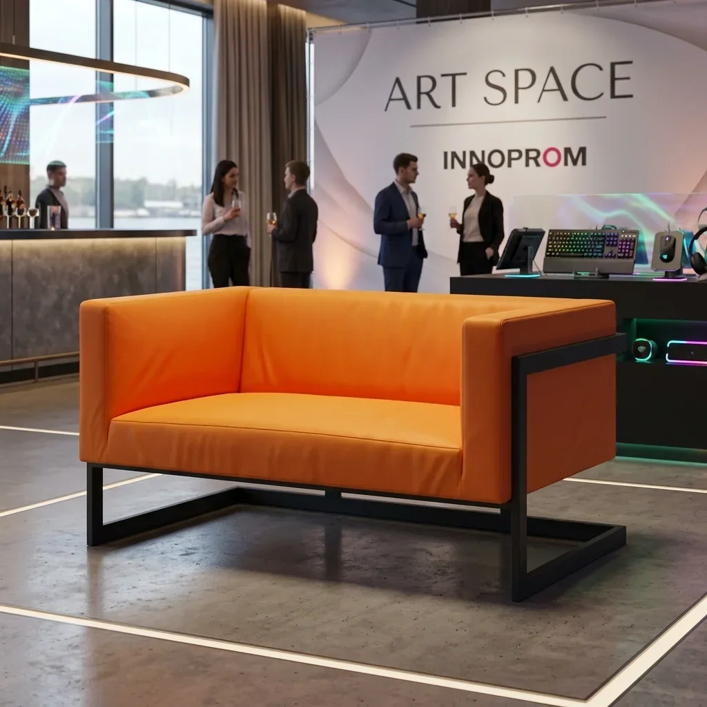 Аренда двухместного оранжевого дивана в Сочи — ART SPACE