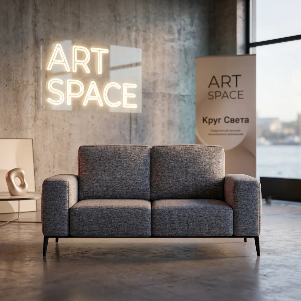 Аренда двухместного серого дивана в Сочи от ART SPACE