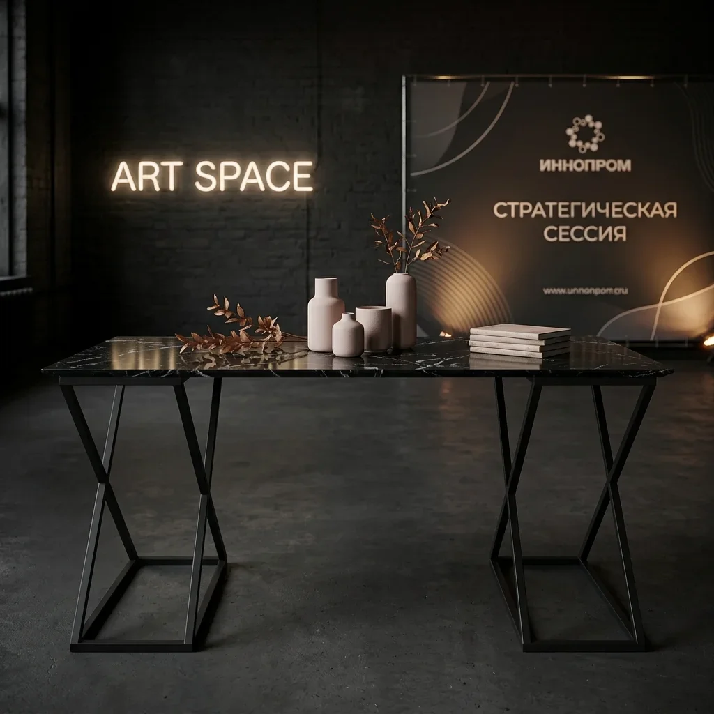 Аренда фуршетного стола черный мрамор в Сочи | ART SPACE