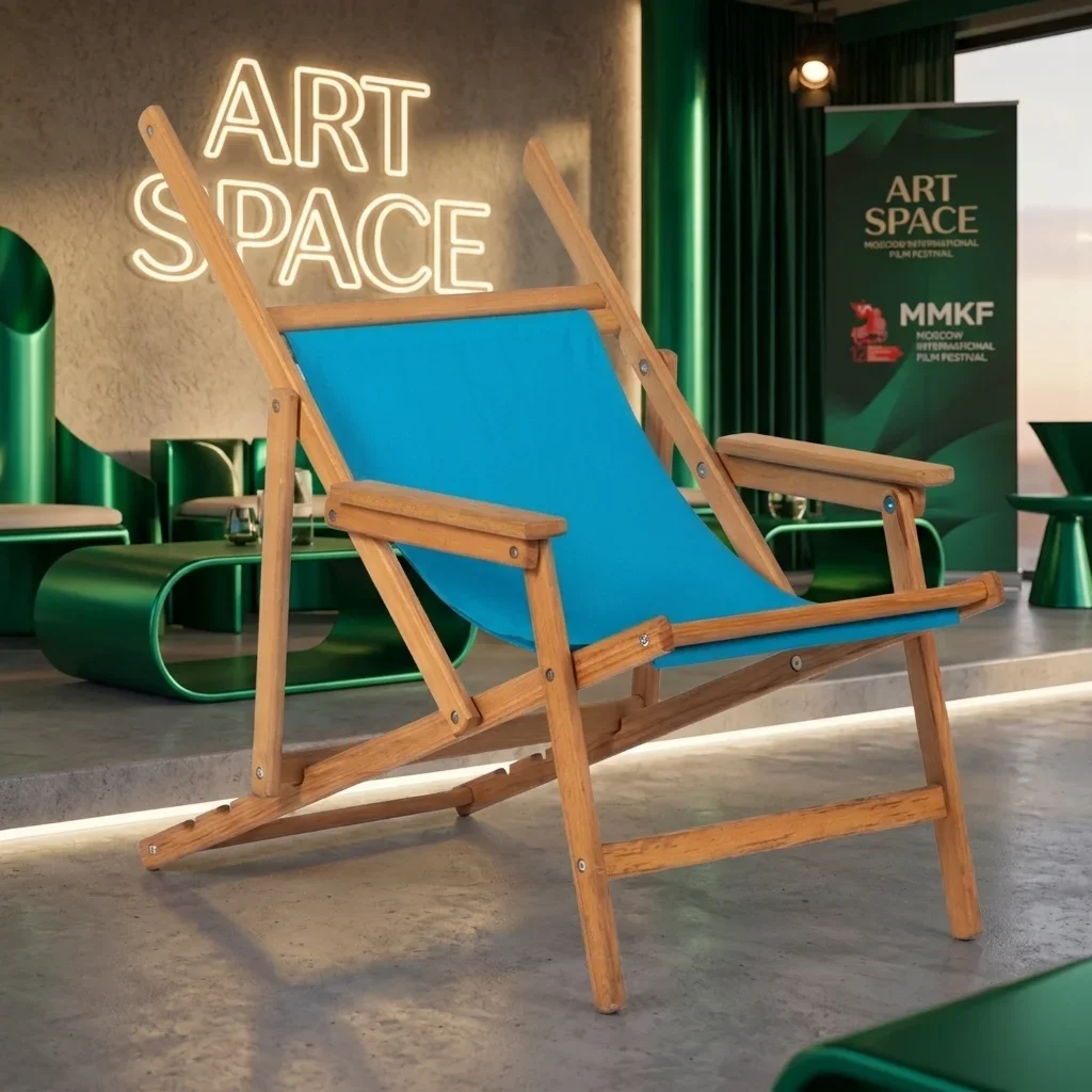 Аренда голубого шезлонга с подлокотниками в Сочи — ART SPACE