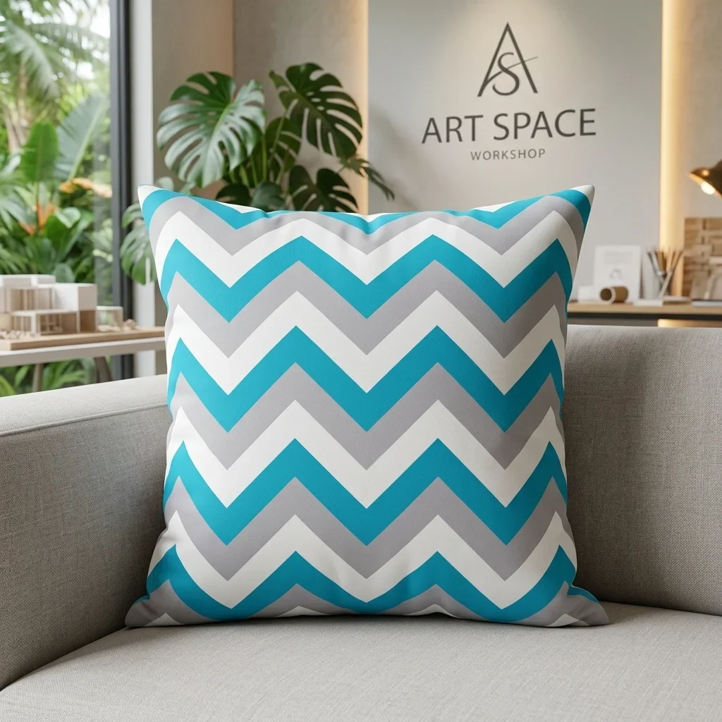 Аренда голубой подушки Zigzag Blue в Сочи — ART SPACE