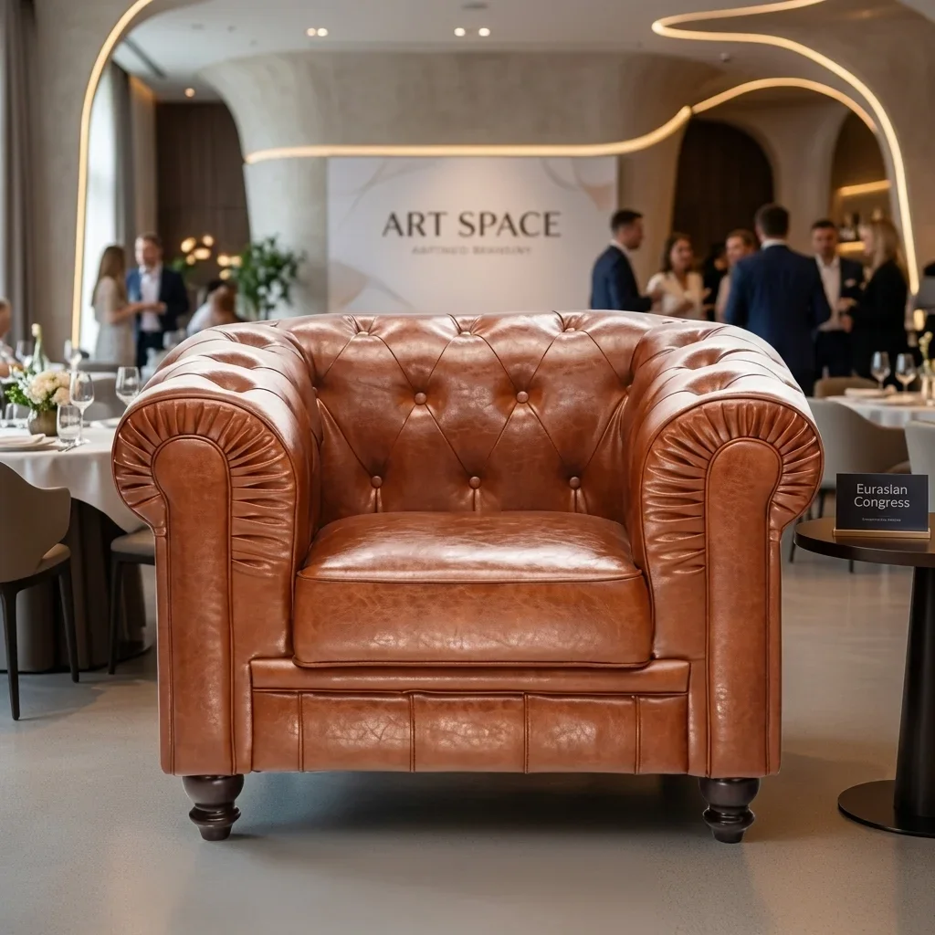 Аренда коричневого кресла Chesterfield Classic в Сочи