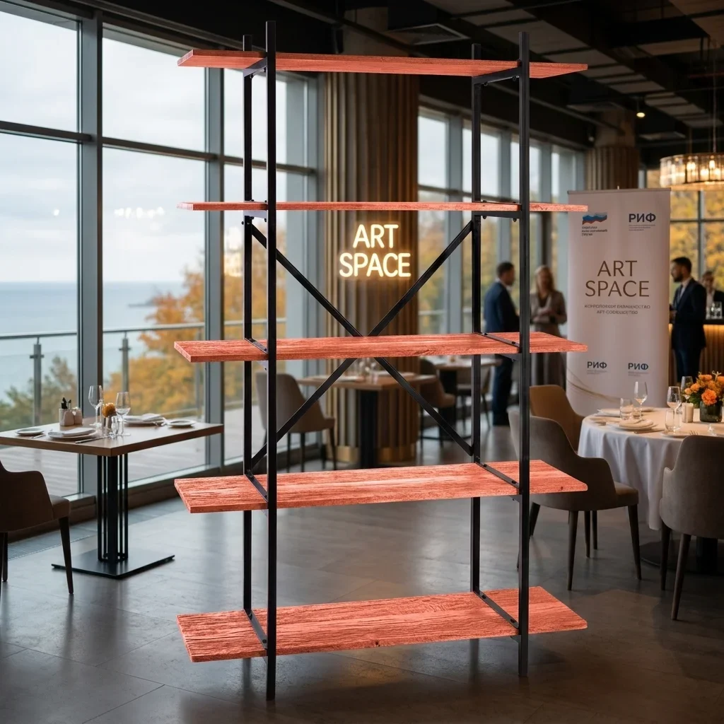 Аренда коричневого стеллажа Лофт в Сочи — ART SPACE