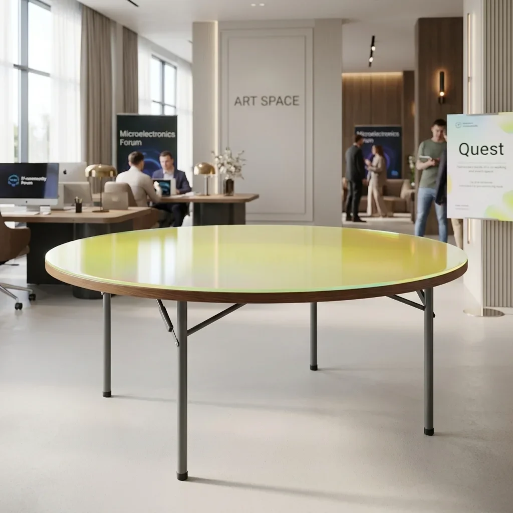 Аренда круглого коричневого стола 180 см в Сочи — ART SPACE