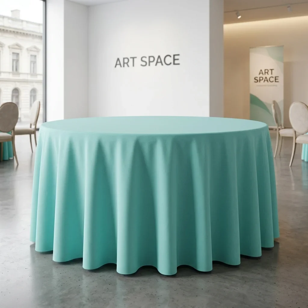 Аренда круглой бирюзовой скатерти в Сочи | ART SPACE